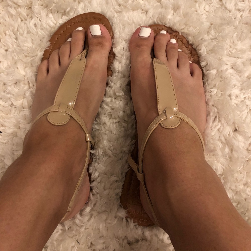 Nude Basic Strappy Summer Sandals - Size 8